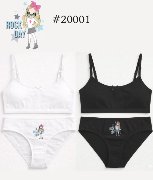 CONJUNTO NENA ESTAMPADO DE ALGODÓN Y LYCRA CON BRETELES Y BOMBACHA (8, BLANCO)
