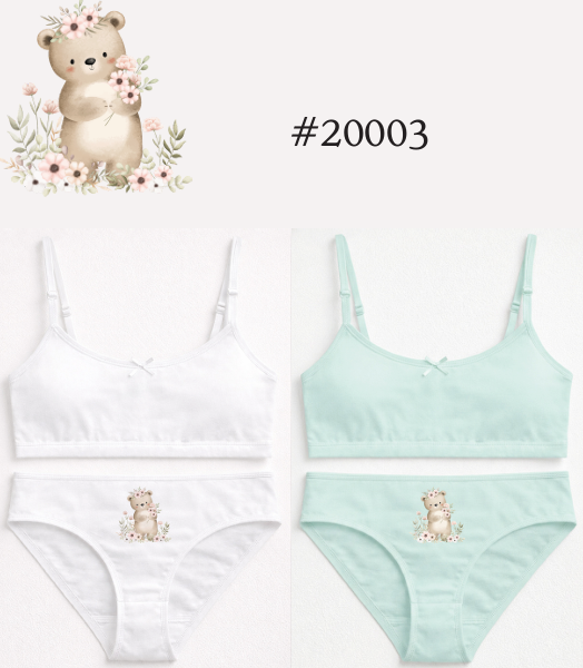CONJUNTO NENA ESTAMPADO DE ALGODÓN Y LYCRA CON BRETELES FINOS Y ESTAMPA LOCALIZADA (8, BLANCO)