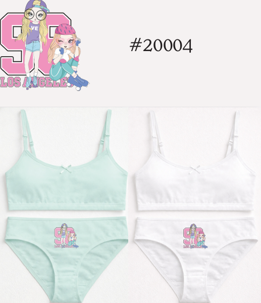 CONJUNTO NENA ESTAMPADO DE ALGODÓN Y LYCRA CON BRETELES FINOS Y ESTAMPA LOCALIZADA (8, BLANCO)