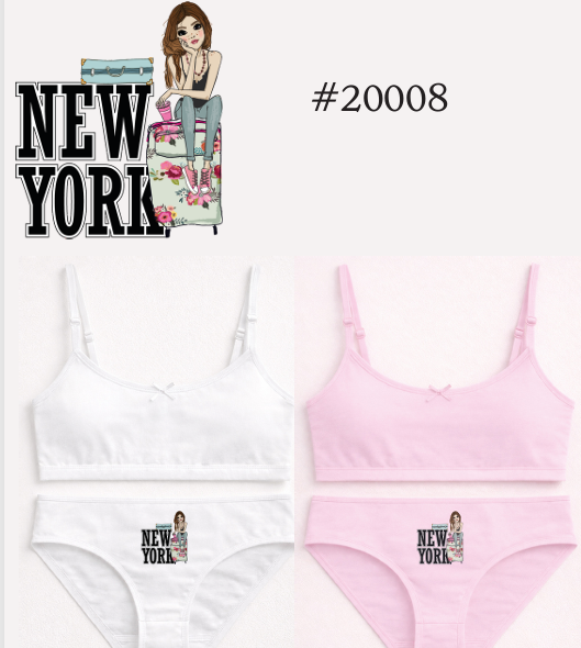 [MAR20008] CONJUNTO NENA ESTAMPADO DE ALGODÓN Y LYCRA CON BRETELES FINOS Y ESTAMPA LOCALIZADA (8, BLANCO)