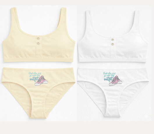 [MAR21003] CONJUNTO NENA ESTAMPADO DE ALGODÓN Y LYCRA CON BRETEL ANCHO C/ BOTONES (8, BLANCO)