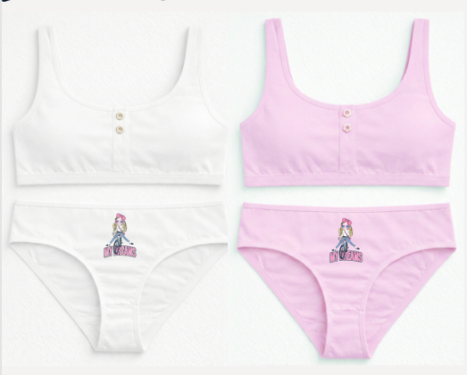 [MAR21004] CONJUNTO NENA ESTAMPADO DE ALGODÓN Y LYCRA CON BRETEL ANCHO C/ BOTONES (8, BLANCO)