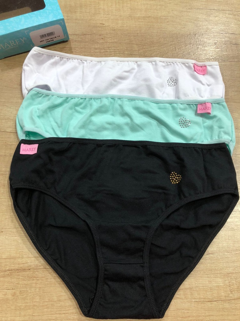 [MAR100] PACK X3 BOMBACHA NENA LISAS DE ALGODÓN Y LYCRA (12)