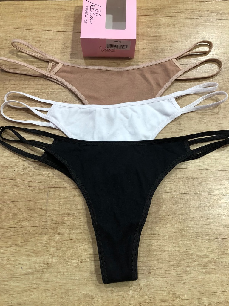 [VEL75] PACK X3 COLALES DE ALGODÓN DOBLE TIRA