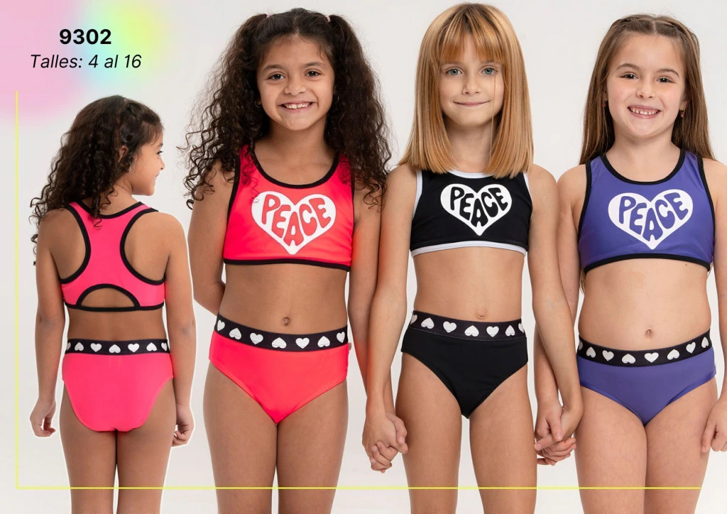[VYO9302] VER. MALLA BIKINI NENA TOP DEPORTIVO LISA "PEACE" (4)