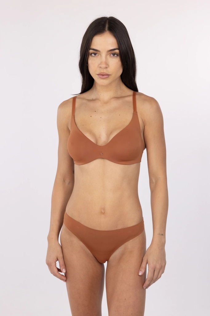 [ANDA0553] CONJUNTO SOLO ARCO SEAMLESS DE MICROFIBRA NYLON Y COLALES (85, COGNAC)