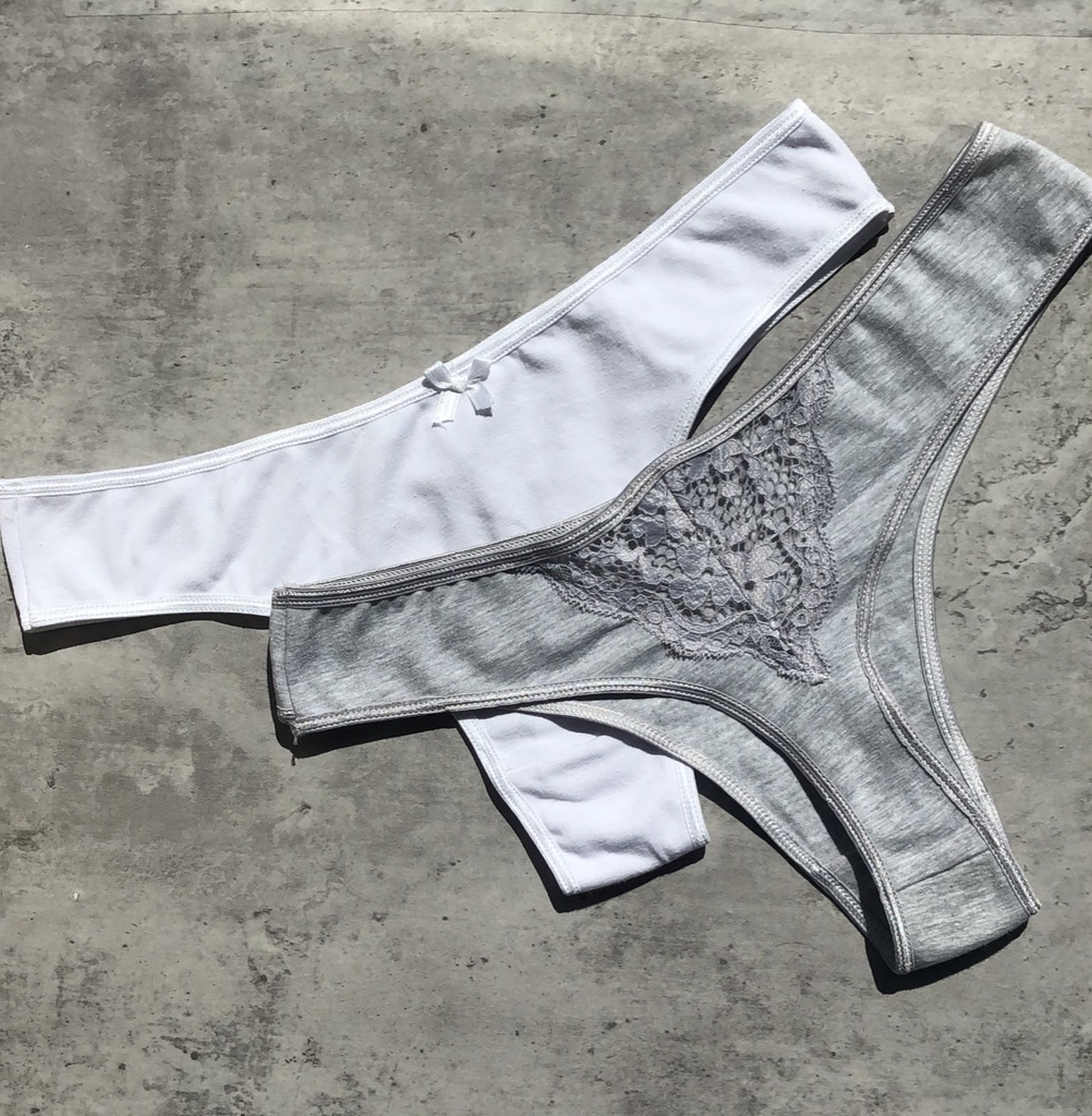 [MER4027] PACK X2 COLALES DE ALGODON Y LYCRA CON PUNTILLA TRASERA