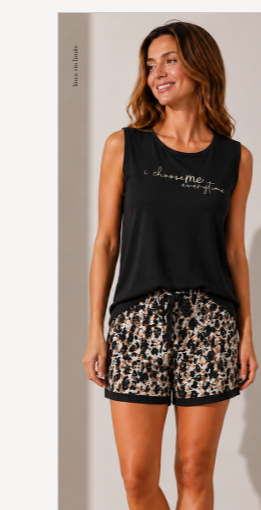 [SP11846] VER. PIJAMA MUSCULOSA CON ESTAMPA Y SHORT ESTAMPADO (S)