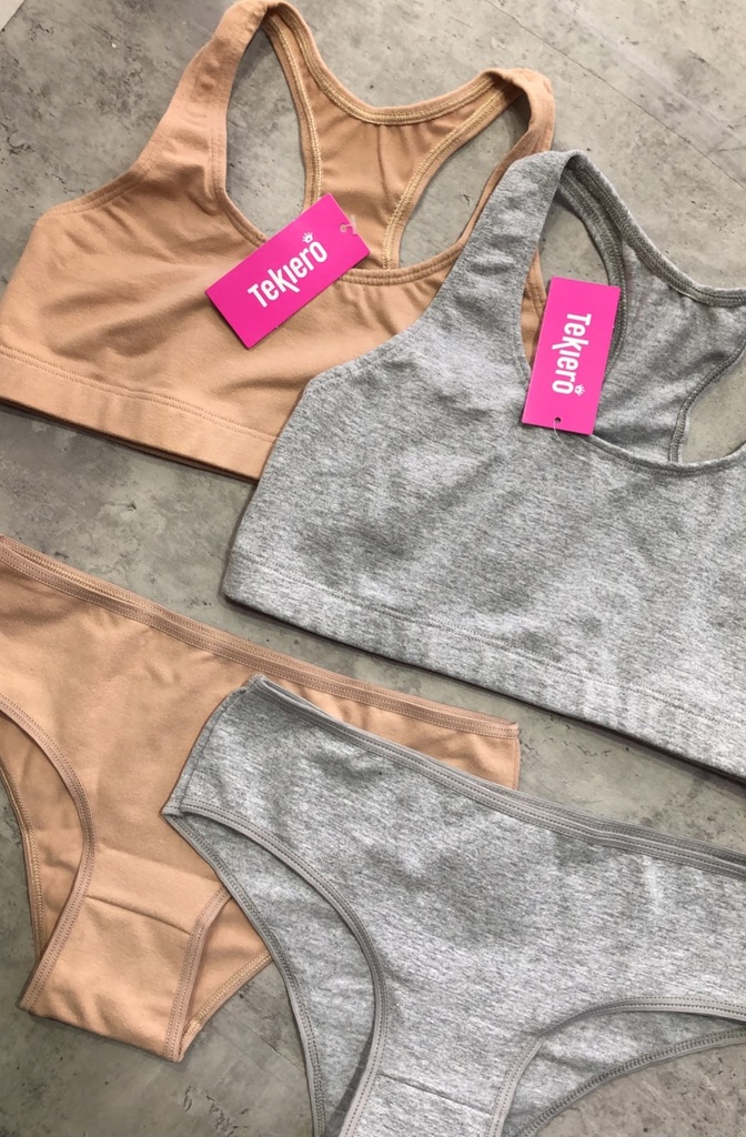 [KIE123] CONJUNTO DEPORTIVO LISO DE ALGODÓN Y LYCRA CON CULOTTE (80, AVELLANA)