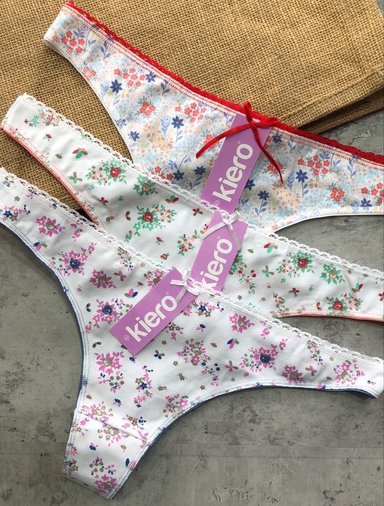 [KIE2671] PACK X3 COLALES DE ALGODÓN Y LYCRA ESTAMPADA FLORES (3)