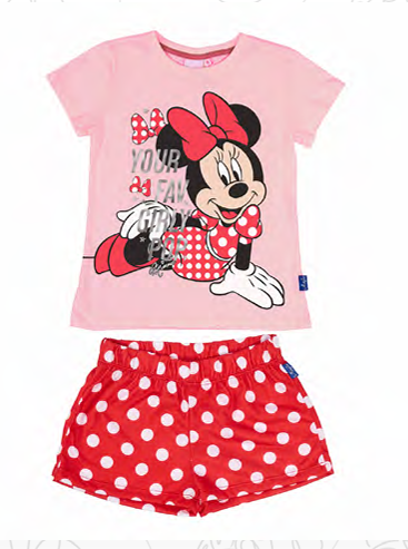 [DIS83024] VER. PIJAMA DE ALGODÓN ESTAMPADO CON EFECTO METALIZADO Y SHORT DE MODAL SUBLIMADO "MINNIE" (2, BEIGE)
