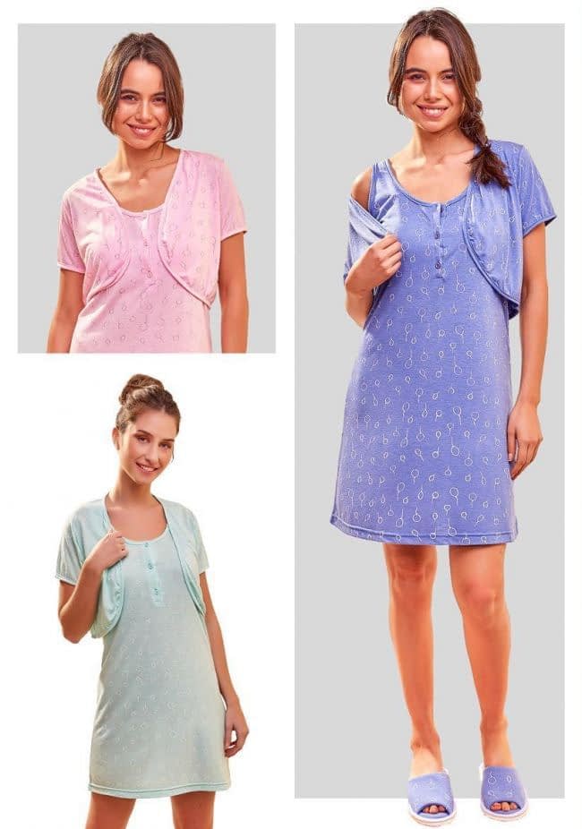 [SUS219] DESCUENTO 15% LIQUIDACION DE TEMPORADA! I INV. CAMISON MATERNAL CON MAÑANITA (1, ROSA)