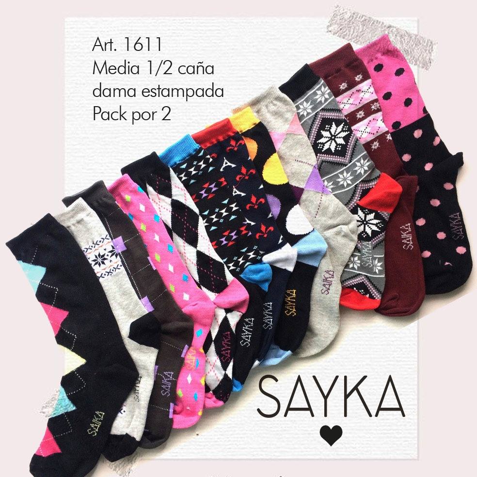 [SAYS1611] PACK X 2 MEDIA 1/2 CAÑA MUJER ESTAMPADO
