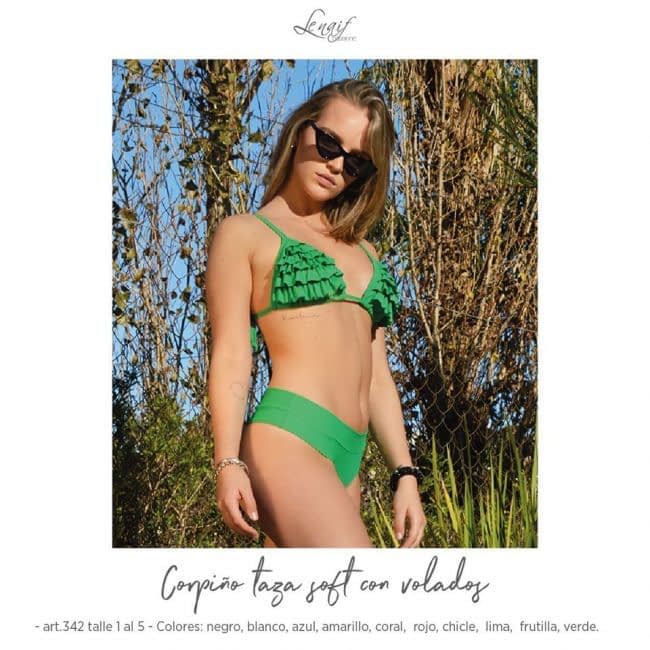 BLACK !  -15% ! MALLA TRIANGULITO SOFT VOLADOS LISA