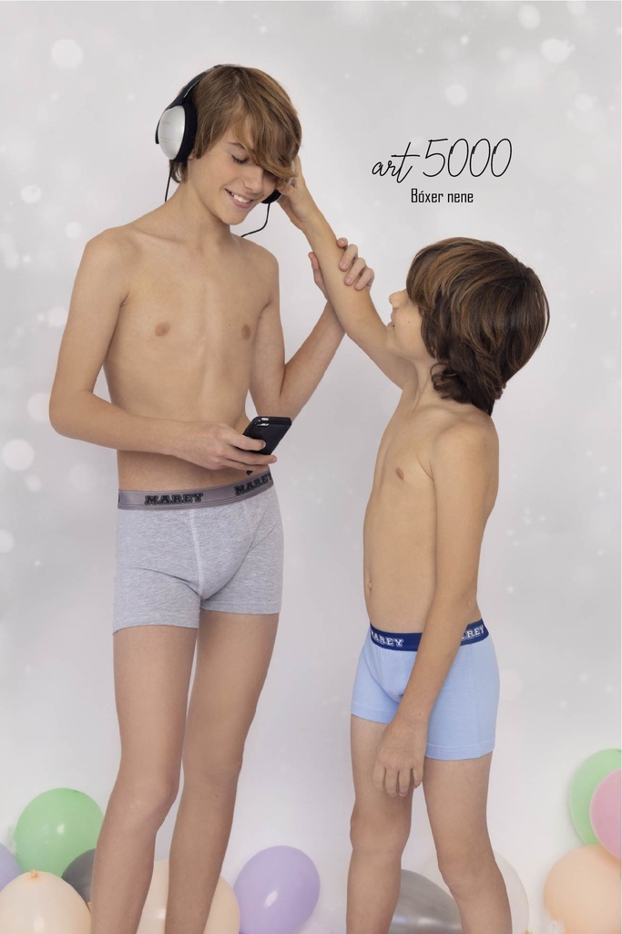 [MAR5000] BOXER NIÑO ALG Y LYCRA LISO (2)