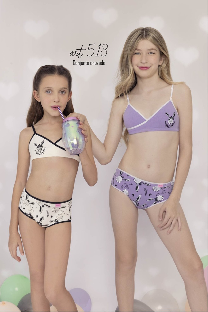 [MAR518] CONJ. CRUZADO ALG Y LYCRA CON CULOTTE (8, BLANCO)