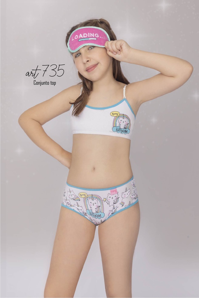 [MAR735] CONJ. TOP ALG Y LYCRA ESTAMPADO  (8, BLANCO)