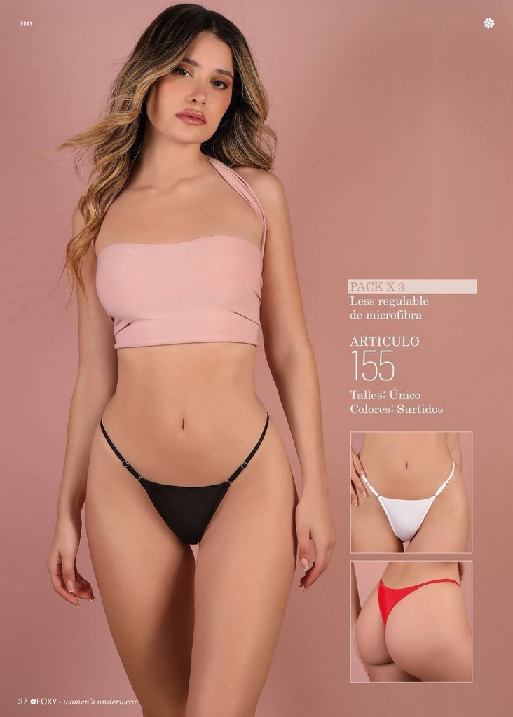 [FOXY155] PACK X3 TANGA MICROFIBRA 